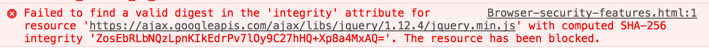 Chrome SRI error