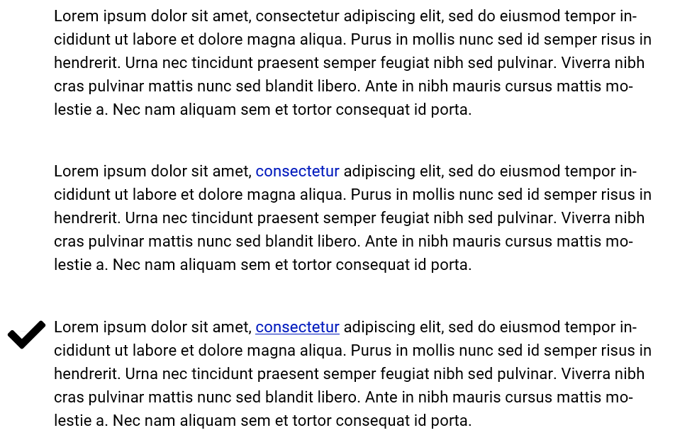 Hyperlinks are best colored and underlined