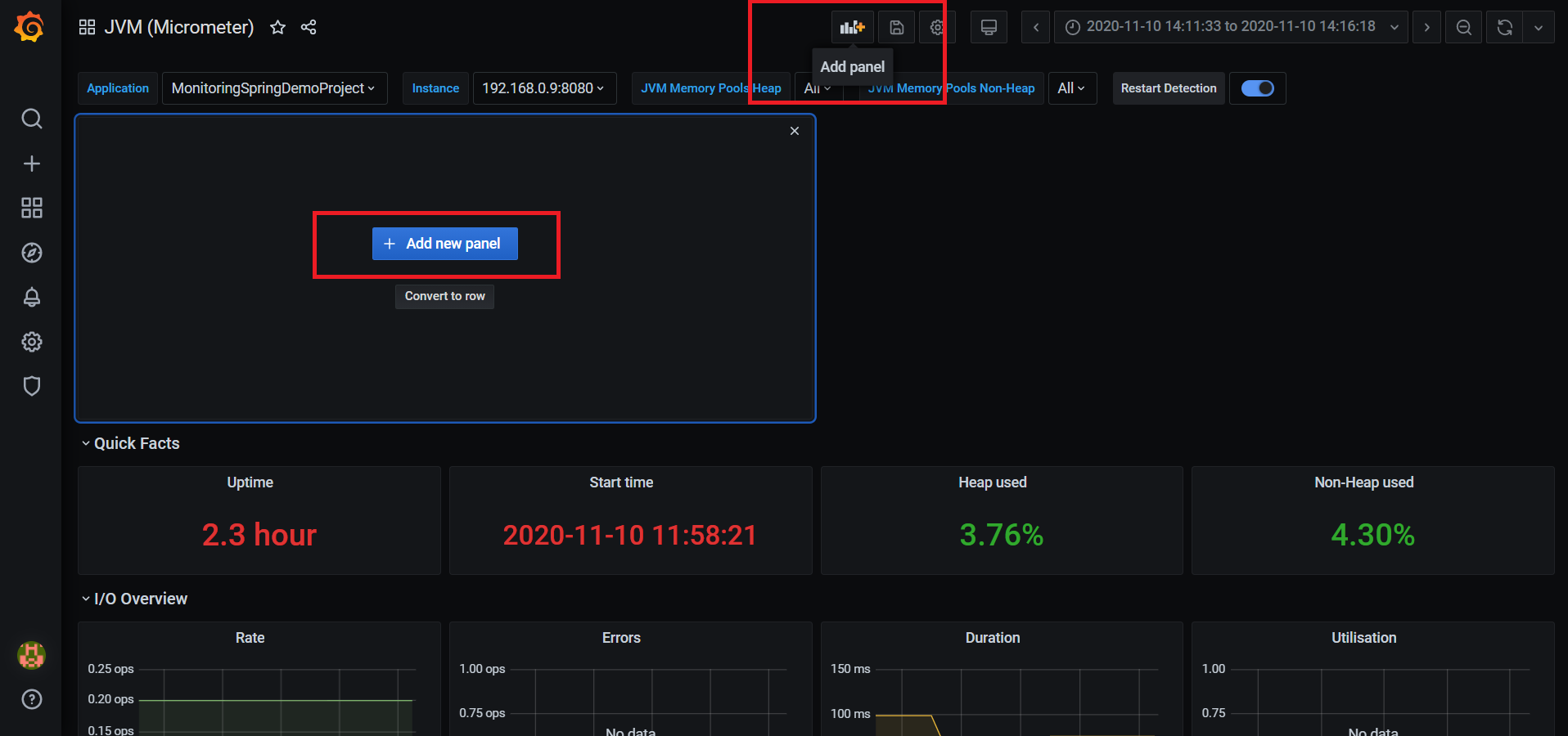 Grafana add extra panel