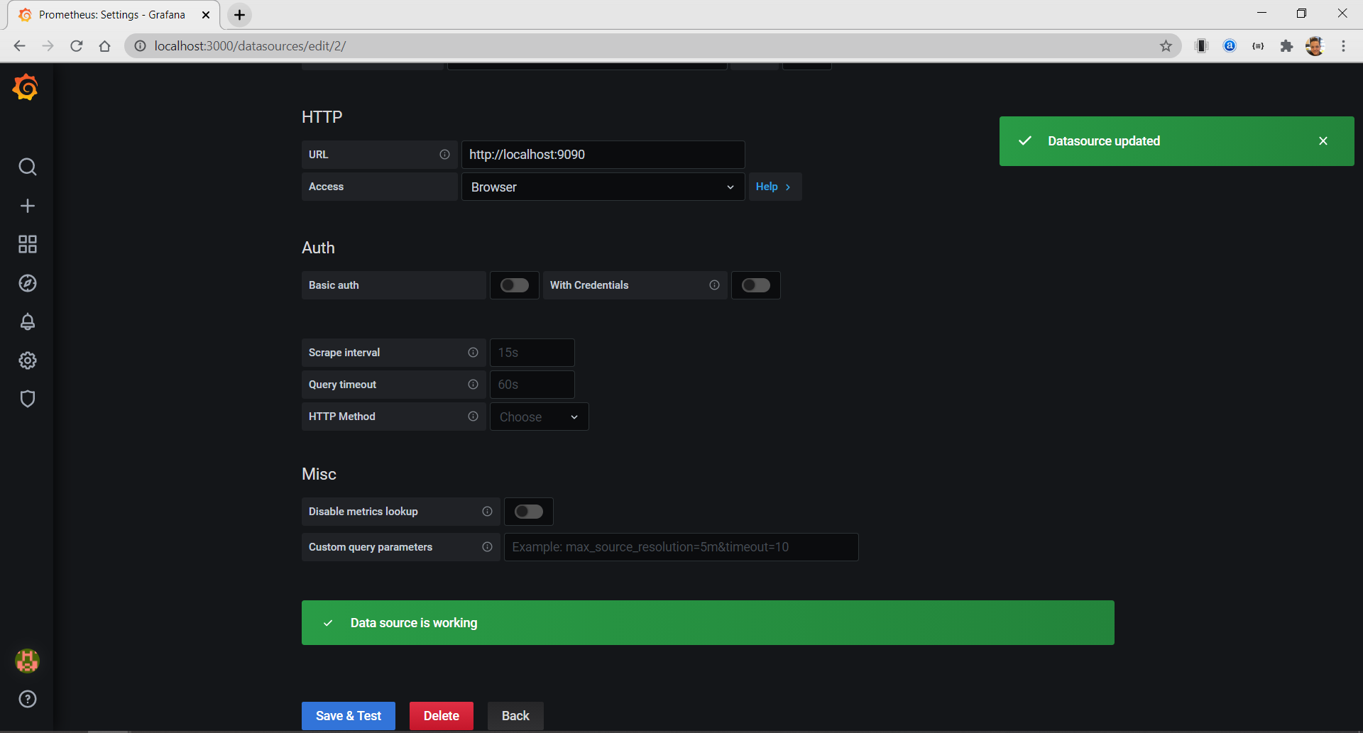 Grafana data source