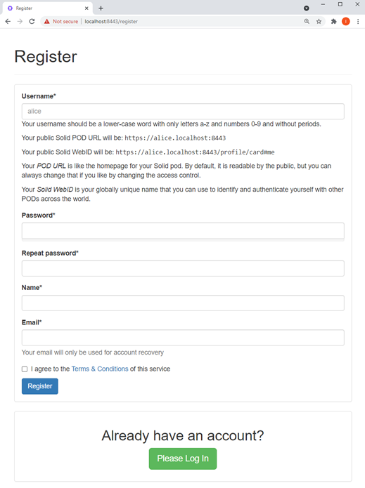 Register Solid Server