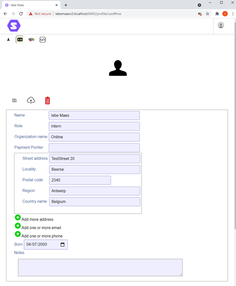 Edit profile