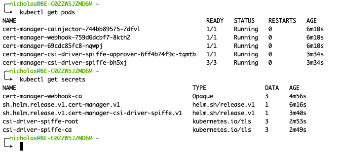 Verify spiffe installation