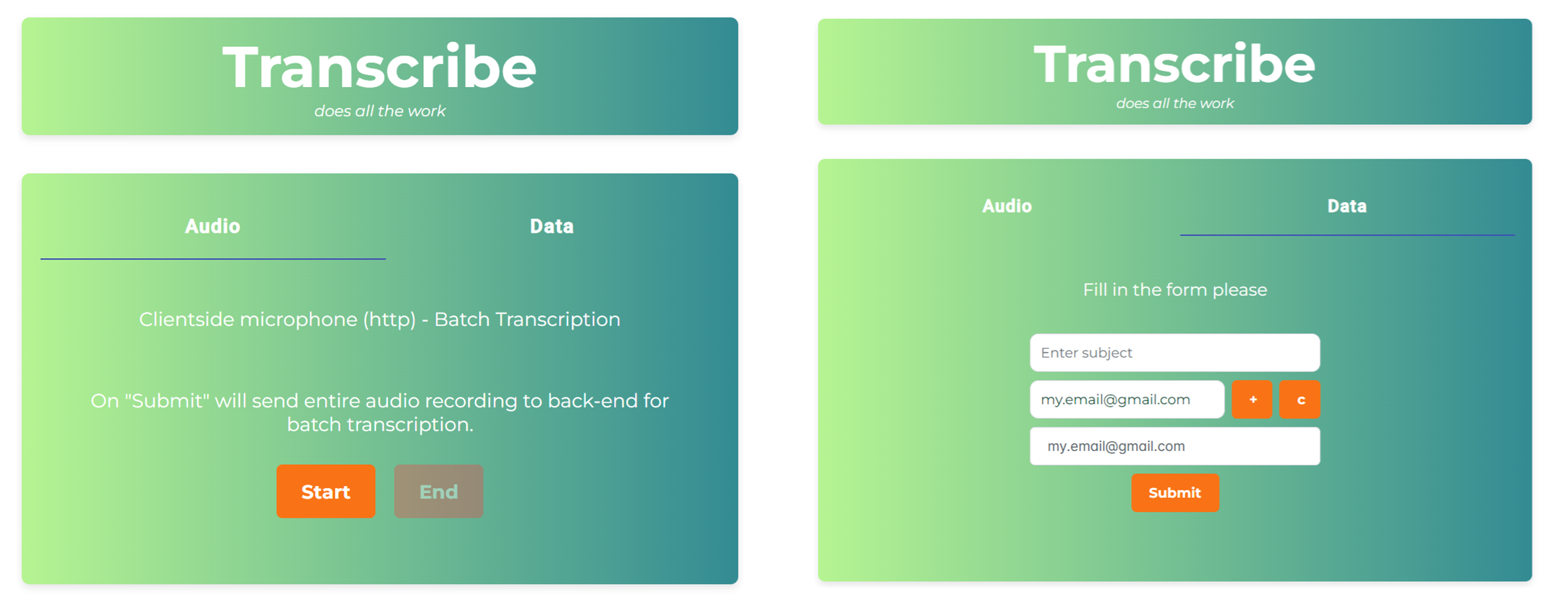 Transcribe example output