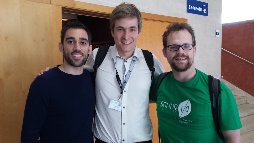 Sergi Almar (event organizer), me and Josh Long (Spring developer advocate)