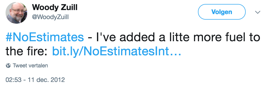 #NoEstimates Tweet