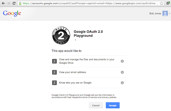 OpenID Connect consent dialog